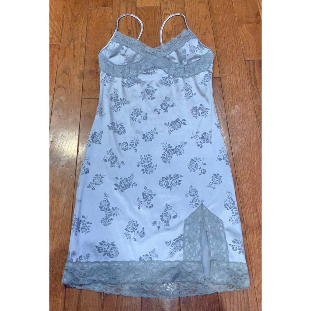 Motel Satin Slip Dress Lace Floral‎ Y2K Coquette Fairycore Lingerie M